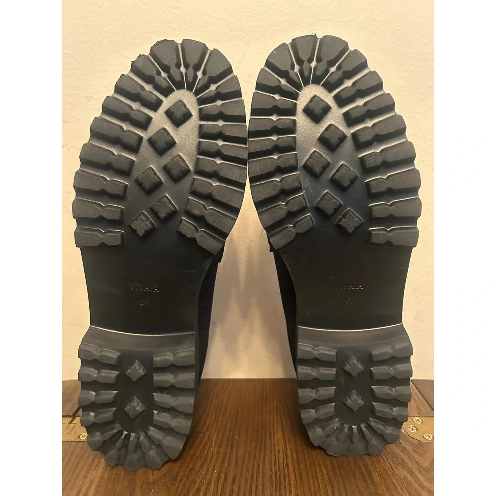 VIVAIA Women's Round Toe Platform Chunky Heel Loafers Size 9.5